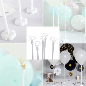 img 2 attached to Sakolla 10 Sets Balloon Stick Stand - Elegant White Balloon Base for Parties & Celebrations