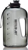 💧 leak-proof bpa free 1 gallon water jug with flip-top lid and handle strap – reusable time marker reminder, large capacity wide mouth bottle for outdoor sports, fitness, gym, and hiking logo