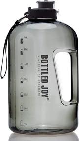 img 4 attached to 💧 Leak-proof BPA Free 1 Gallon Water Jug with Flip-top Lid and Handle Strap – Reusable Time Marker Reminder, Large Capacity Wide Mouth Bottle for Outdoor Sports, Fitness, Gym, and Hiking