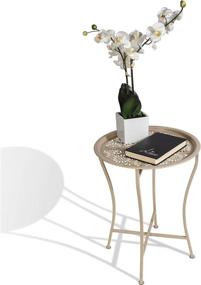 img 3 attached to 🌼 Versatile Atlantic Daisy Tray Side Table: Portable, Powder-Coated Metal Construction, Ideal for Indoor and Outdoor Use, Space-Saving Foldable Design