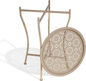 img 1 attached to 🌼 Versatile Atlantic Daisy Tray Side Table: Portable, Powder-Coated Metal Construction, Ideal for Indoor and Outdoor Use, Space-Saving Foldable Design