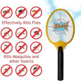 img 1 attached to 🦟 Koramzi Bug Zapper Racket Fly Swatter Mosquito Killer, Zap Mosquito - Indoor & Outdoor Pest Control F2 (Yellow)