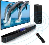 🔊 powerful 140w 2.1ch bluetooth soundbar with subwoofers - home theater surround sound system with wall mountable design, dsp, bass adjustable - supports optical aux usb coaxial - wired subwoofer included logo