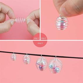 img 1 attached to 📿 HOVEOX 80Pcs Spiral Bead Cages Pendants: Ideal Necklace Stone Holders for Jewelry Making