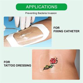 img 3 attached to Transparent Film Dressing 4x4 3/4” (48PCS) - Waterproof Adhesive Wound Cover Bandage Tape for Swimming, Post Surgical Care, Scar Therapy, Tattoo Dressings