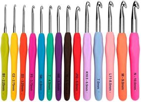 img 4 attached to 🧶 Long Ergonomic Crochet Hooks Set (Sizes 2.25mm-10mm) with Soft Grip Handles for Handmade DIY Crochet Projects - Ideal Crochet Hook Needles for Arthritis Relief