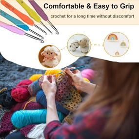 img 1 attached to 🧶 Long Ergonomic Crochet Hooks Set (Sizes 2.25mm-10mm) with Soft Grip Handles for Handmade DIY Crochet Projects - Ideal Crochet Hook Needles for Arthritis Relief