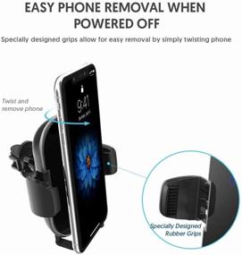 img 1 attached to 🚗 Mighty Mount: 2-in-1 Car Phone Mount Wireless Charger - Qi Car Charger, Auto Clamping - Dashboard & AirVent Mount for iOS and Android