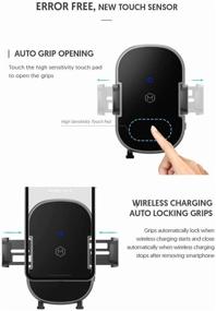 img 2 attached to 🚗 Mighty Mount: 2-in-1 Car Phone Mount Wireless Charger - Qi Car Charger, Auto Clamping - Dashboard & AirVent Mount for iOS and Android