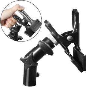 img 1 attached to Julius Studio [2 Pack] Clamp Clip Holder with Umbrella Reflector Bracket - Perfect for Photography Studio Lighting Setup - JSAG238