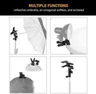 julius studio [2 pack] clamp clip holder with umbrella reflector bracket - perfect for photography studio lighting setup - jsag238 logo