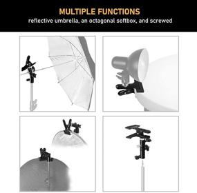 img 4 attached to Julius Studio [2 Pack] Clamp Clip Holder with Umbrella Reflector Bracket - Perfect for Photography Studio Lighting Setup - JSAG238