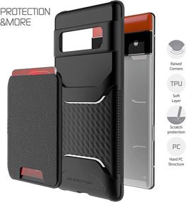 img 2 attached to 📱 Ghostek EXEC Pixel 6 Wallet Case with Card Holder | Works with Magnetic Car Mounts | Leather Pocket for 4 Credit Cards | Protective Phone Cover for 2021 Google Pixel6 5G (6.4") in Stormy Black