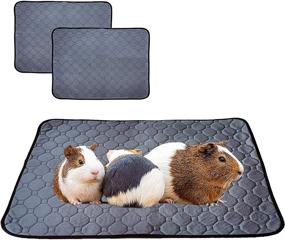img 4 attached to 🐹 Premium LWYMX Guinea Pig Bedding: Washable Reusable 2 Pack, Fleece Cage Liners, and Pee Pads for Guinea Pigs