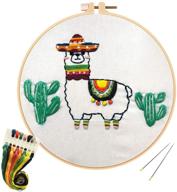 набор для вышивания "веселое и легкое животное: набор для вышивания крестиком луиза мейлис с узором ламы и кактуса для начинающих и взрослых логотип