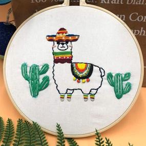 img 1 attached to Fun & Easy Animal Embroidery Kit: Louise Maelys Cross Stitch Kit with Llama Cactus Pattern for Beginners and Adults