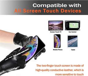 img 3 attached to 🧤 Men's Accessories for Windproof Touchscreen Leather Cycling Activities