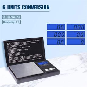 img 3 attached to Digital Pocket Scale - 1000g/0.1g Precision, Compact Grams 📏 and Ounces Scale for Herbs, Jewelry, Travel and Food (Battery Included)