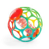bright starts oball rollin' rainstick rattle: a must-have toy for babies 3 months and older logo