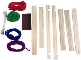 img 3 attached to WOPODI Wooden Handcraft Projects Weaving Loom Kit: DIY Arts & Crafts for Kids and Beginners - Multi-Craft Colored Thread, Frame, Warp Weft Adjusting Rod, Mixed Yarns & Shuttle