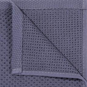 img 2 attached to Ultra Soft and Absorbent 100% Cotton Kitchen Dish Cloths - Kitinjoy 6 Pack Waffle Weave Towels for Quick Drying and Drying Dishes, Dish Rags included, 12 X 12 Inch, Dark Grey