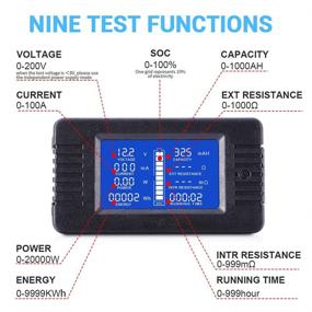 img 3 attached to 🔋 MNJ MOTOR DC Батарейный монитор-датчик: 0-200V 0-100A ЖК-дисплей для автомобилей, автодомов и солнечных систем - цифровой мультиметр вольтметр амперметр с комплектом проводов и измерительным резистором.