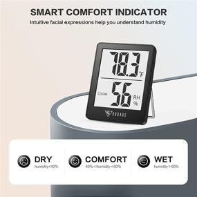 img 2 attached to 🌡️ DOQAUS Indoor Thermometer 3 Pack - Digital Hygrometer with Fast Refresh - Temperature Humidity Monitor for Baby Room, Living Room, Basement, Greenhouse, Office, Humidors