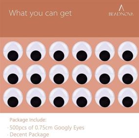 img 1 attached to 💡 500pcs of 8mm BEADNOVA Self Adhesive Black Wiggle Googly Eyes for Scrapbooking and DIY Crafts