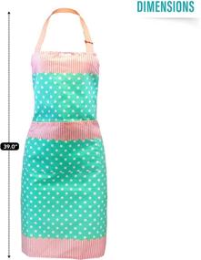 img 1 attached to 🔵 Dotted Blue Mittsy Apron: Decorative Heat Resistant Cotton Kitchen Aprons