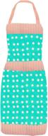 🔵 dotted blue mittsy apron: decorative heat resistant cotton kitchen aprons логотип