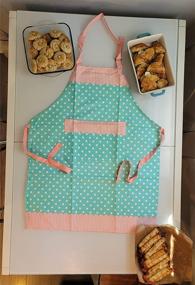 img 3 attached to 🔵 Dotted Blue Mittsy Apron: Decorative Heat Resistant Cotton Kitchen Aprons