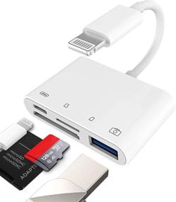 img 4 attached to 📷 Versatile Camera Memory Card Reader and USB Adapter for Apple iPhone, iPad, and More