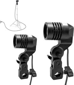 img 4 attached to LimoStudio 2-Pack Extended Cable Cord with Light Stand Mount and Umbrella Reflector Holder, 10.5 ft Long AGG886