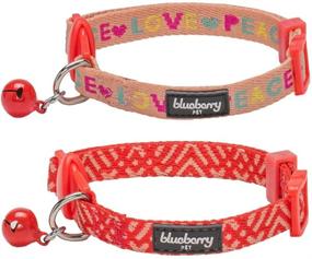 img 2 attached to 🐱 Explore Stylish Blueberry Pet Cat Collars: Classic, Solid, Love & Peace Designs with Personalization Options