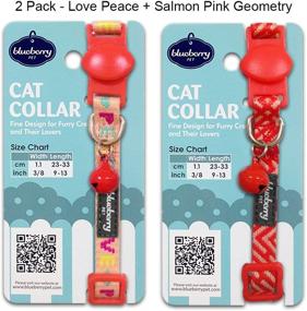 img 3 attached to 🐱 Explore Stylish Blueberry Pet Cat Collars: Classic, Solid, Love & Peace Designs with Personalization Options