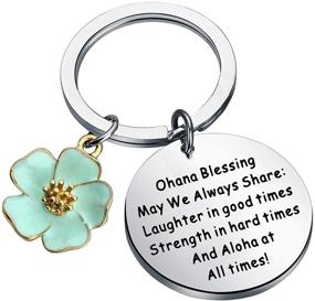 img 4 attached to 🌺 FUSTMW Ohana Keychain: Hawaiian Hibiscus Charm Jewelry for Family Blessings