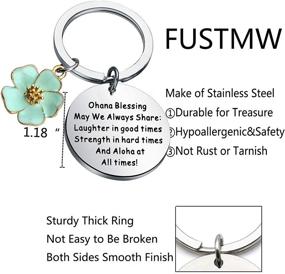 img 2 attached to 🌺 FUSTMW Ohana Keychain: Hawaiian Hibiscus Charm Jewelry for Family Blessings