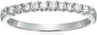 prong set round diamond wedding band 1/4 cttw - 10 stones in 14k white gold by vir jewels logo