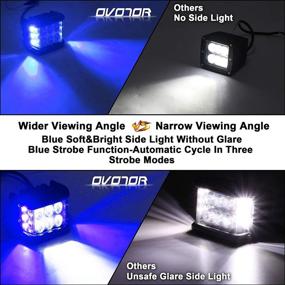 img 1 attached to 🚙 OVOTOR Dual Side Shooter LED Lights with Blue DRL Strobe, 30W Off Road Flood Spot Driving Light Pods for Jeep Truck SUV ATV UTV 4x4