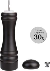 img 1 attached to 🌶️ JOIDXIR 8-Inch Black Wood Pepper Grinder with Stainless Steel Mechanism - Adjustable Coarseness Pepper Mill