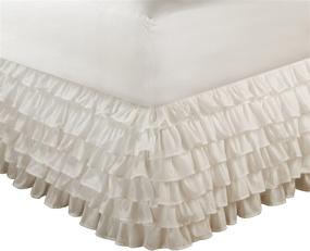 img 1 attached to 🛏️ Ruffled Ivory King Bedskirt by Greenland Home - Enhance Your Bedroom Décor
