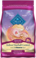 🐱 nutritious blue buffalo indoor hairball natural mature dry cat food, chicken & brown rice 7-lb: promote healthy digestion and reduce hairballs logo