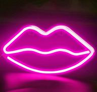 💋 funpeny led neon decorative light, eye-catching neon sign decor light - usb charging & battery powered indoor decoration for living room, birthday party, wedding party (pink lip) логотип