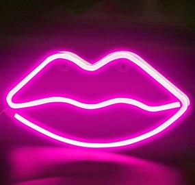 img 4 attached to 💋 Funpeny LED Neon Decorative Light, Eye-catching Neon Sign Decor Light - USB Charging & Battery Powered Indoor Decoration for Living Room, Birthday Party, Wedding Party (Pink Lip)