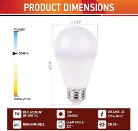 img 2 attached to 💡 OSTWIN Non-Dimmable A19 LED Daylight Bulb Equivalent