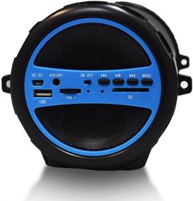 img 3 attached to 🔵 AXESS SPBT1031BL Портативный Hi-Fi цилиндрический динамик с Bluetooth, 3-дюймовый сабвуфер, слот для SD-карты, USB, AUX входы - синий