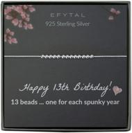 🎁 efytal 13th birthday gift bracelet for girls - 925 sterling silver, 13 beads for 13 year old teen, bat mitzvah gift logo