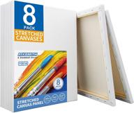 🎨 fixsmith stretched white blank canvas - 11x14 inch, 8 pack: primed, 100% cotton for acrylics, oils & other painting media logo