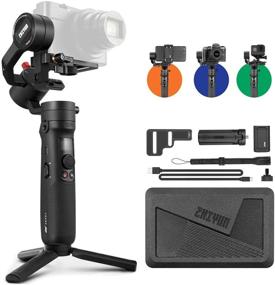 img 4 attached to Zhiyun Crane M2 Official Dealer - 3 Axis Handheld Gimbal for Mirrorless Cameras/Smartphone/Action Cameras (Sony A6000/A6300/A6400/A6500/Canon M6/G7 X Mark II) + GoPro Hero 7/6/5 Compatibility