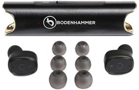 img 2 attached to 🎧 Bodenhammer True Wireless Earbuds - Enhanced Comfort, Memory Foam Tips & Charging Case - Stylish Black